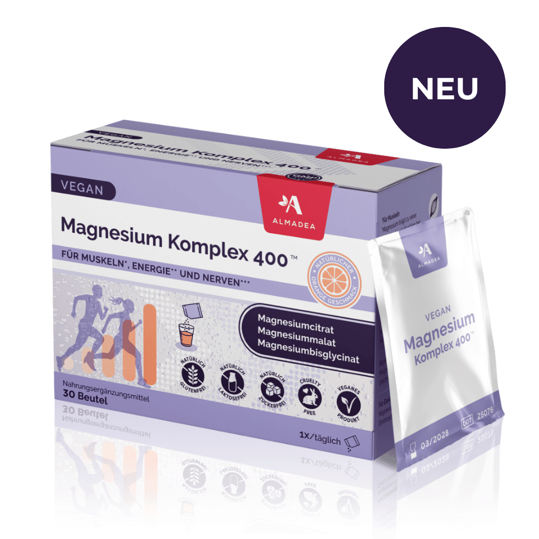 Produkt Magnesium Komplex 400™ mit Magnesium in Form von Bisglycinat, Malat und Citrat